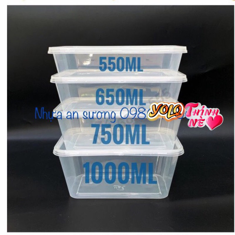 Set 10/30/50 hộp nhựa MICROWAVE, hộp nhựa vuông