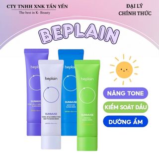  Kem Chống Nắng Thuần Chay Beplain Sunmuse Sunscreen SPF50+ PA+++ 50ml  Nâng Tone Kiềm Dầu Dưỡng Ẩm  