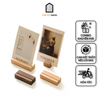 Giá đỡ kẹp ảnh mini, bưu thiếp để bàn, được thiết kế đơn giản bằng chất liệu gỗ cao cấp nhập khẩu