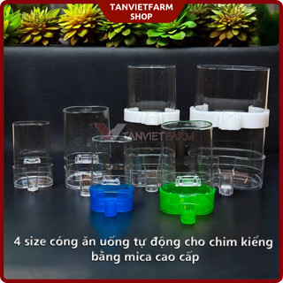   Set 2 cái  cóng ăn hoặc uống tự động cho chim kiểng bằng mica cao cấp 