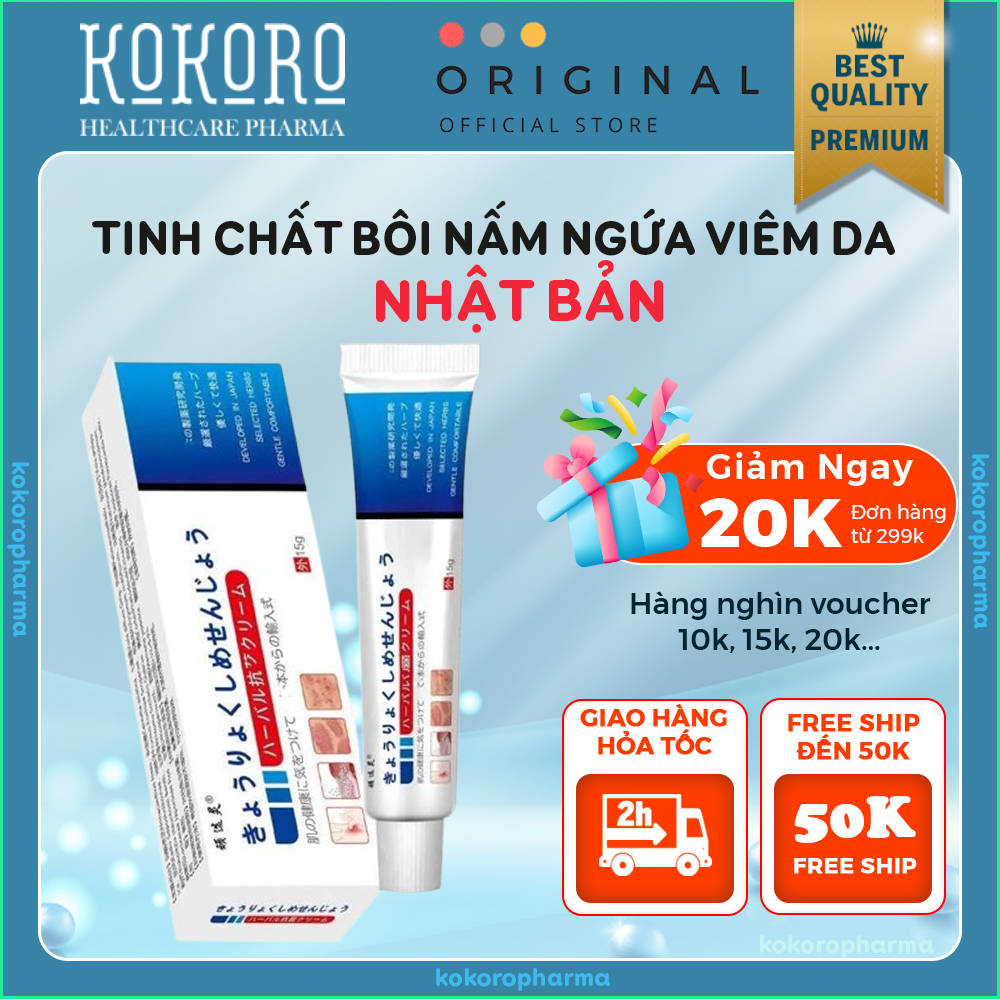 Kem Thảo Dược Hỗ Trợ Hắc Lào, Tổ Đỉa, Vẩy Nến, Á Sừng, Lang Ben Nhật Bản, Kem Bôi Nấm Ngứa Viêm Da Cơ Địa Nhật Bản