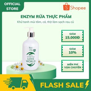 ENZYME RỬA THỰC PHẨM LOVE WORLD Rửa Sạch - Giữ Độ Tươi Rau Củ Quả - Ngừa Khuẩn - An Toàn 100% Thiên Nhiên (Chai 500ml)