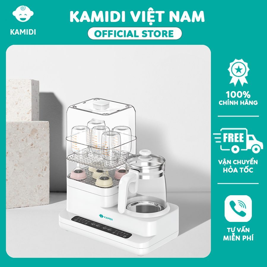 Máy đun nước hâm sữa tiệt trùng sấy khô đa năng chính hãng Kamidi Speed 2