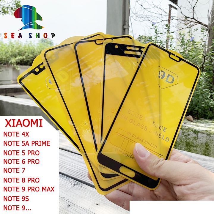 [TẶNG MIẾNG LAU] Kính cường lực Xiaomi Note Full màn hình 9D Redmi Note 4, Note 4X, Note 5A Prime, Note 7. Note 8 Pro