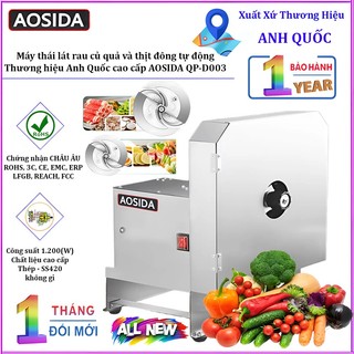 Máy thái lát rau củ quả và thịt đông lạnh tự động. Thương hiệu Anh Quốc cao cấp AOSIDA QP-D003