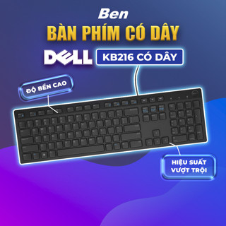 Bàn phím máy tính dell KB216 Có Dây Cho Máy Tính, Latop Chính Hãng BH 12T