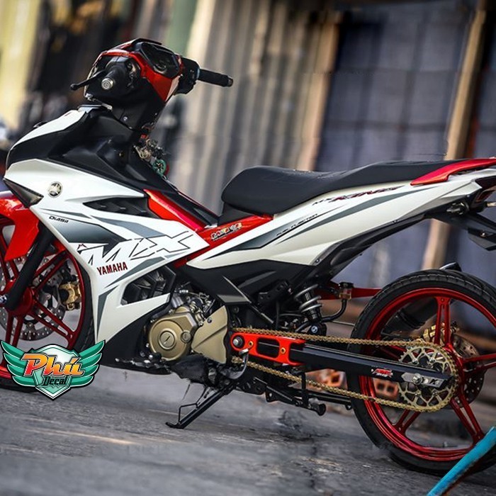 Tem rời EX 150 cover tem Exciter 150 MX King trắng đỏ