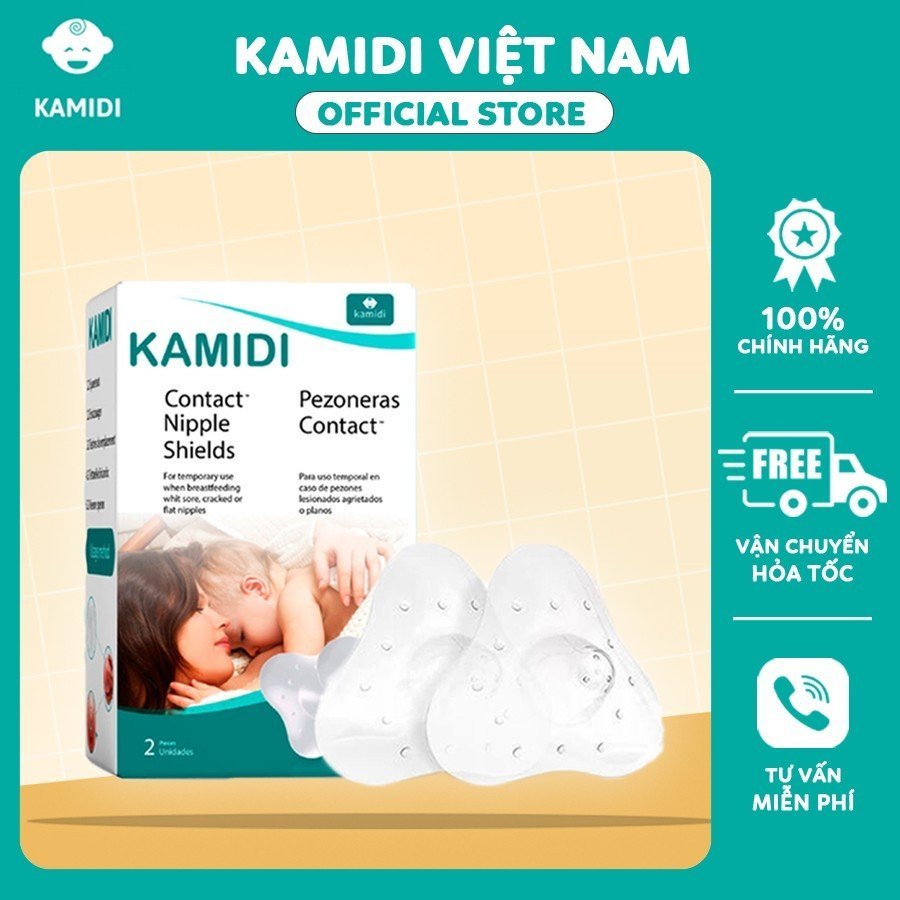 Núm trợ ti silicone cao cấp Kamidi chính hãng, hộp 2 cái