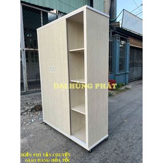 Tủ nhựa cửa lùa 3 cánh trắng nhựa đài loan cao cấp bánh xe lót lõi gỗ cực chắc chắn