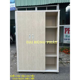 Tủ nhựa cửa lùa 3 cánh trắng nhựa đài loan cao cấp bánh xe lót lõi gỗ cực chắc chắn