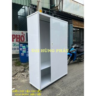 Tủ nhựa cửa lùa 3 cánh trắng nhựa đài loan cao cấp bánh xe lót lõi gỗ cực chắc chắn