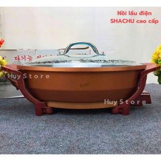 Nồi chảo lẩu điện SHACHU Hàn Quốc hình cá, Hình Bầu Dục, Hình Vuông, Hình Tròn - Hàng cao cấp bảo hành 12 tháng