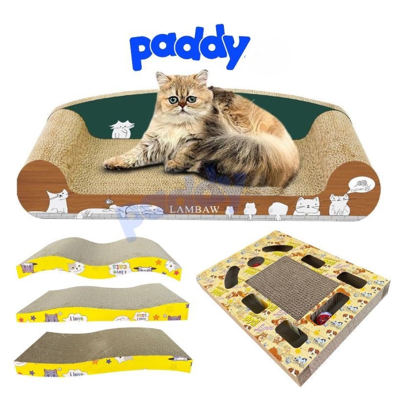 Bàn Cào Móng Mèo Giấy (Tặng Cỏ Mèo Catnip)