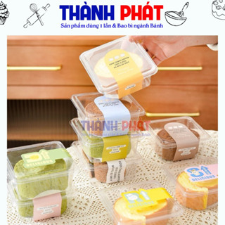 100 Hộp vuông đựng bánh cuộn - Hộp vuông W01 đựng mousse - tiramisu - Hộp đựng bánh gato flan- hộp đựng việt quất