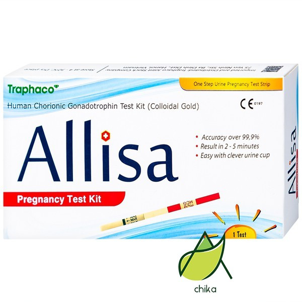 10 Que thử thai ALLISA - que thử thai nhanh HCG cho kết quả nhanh, an toàn, chính xác - Traphaco - C