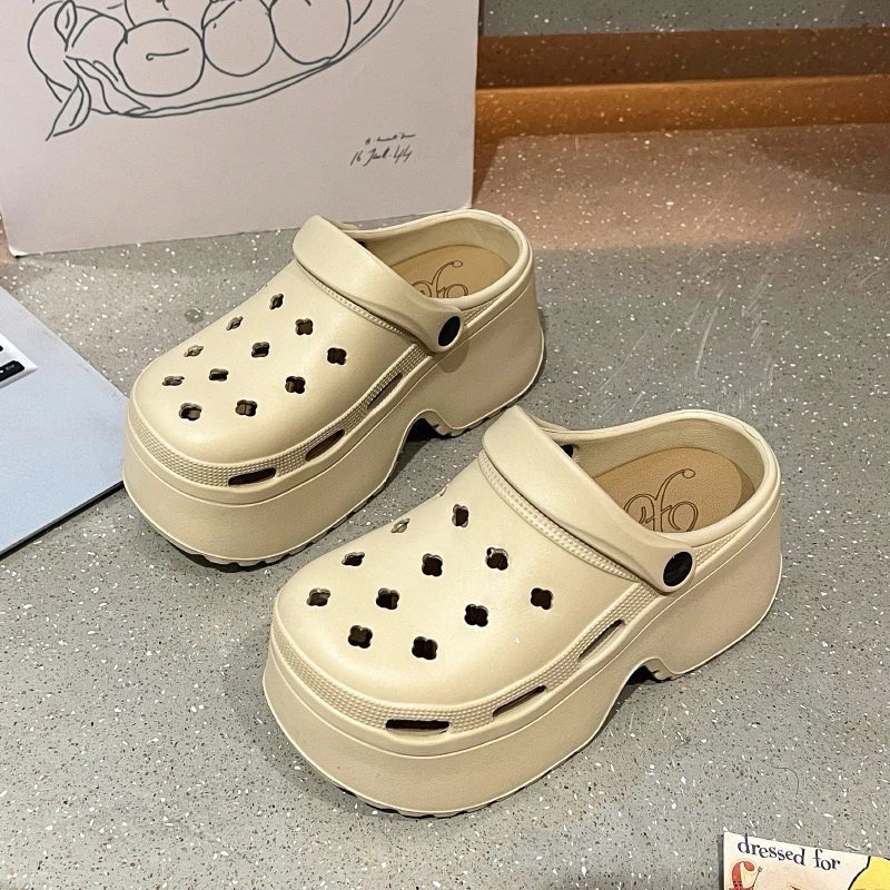 Sục Cross Nam Nữ đế cao, Dép sadal nữ đế cao 7cm có lỗ thoáng khí dễ đi chống trơn trượt MS 1888HY