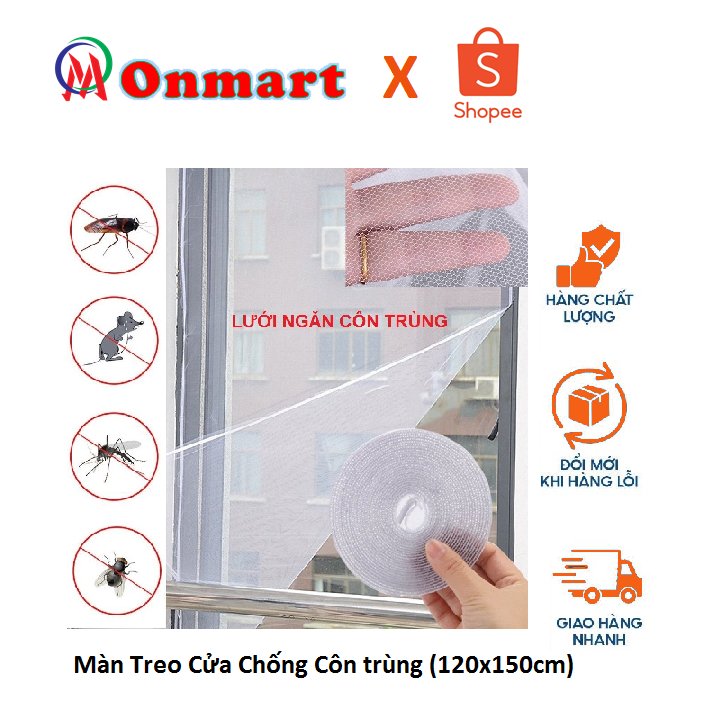 Màn Treo Cửa Chỗng Muỗi (120x150cm) lưới ngăn côn trùng