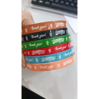 10 cuôn băng keo in ly TRÀ SỮA,  in chữ Thank you, 12mm dán ly