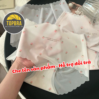 SET 10 Quần Lót Nữ Su Lụa Thạch Tàng Hình Cao Cấp Không Lộ Viền Mềm Mát Mịn Hoạ Tiết Su Thạch Dâu Tây TOPBRA