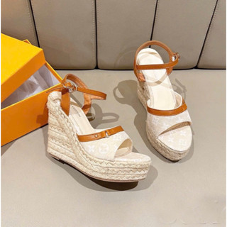 Sandal đế xuồng cao đế cói 12p chất đi nhẹ