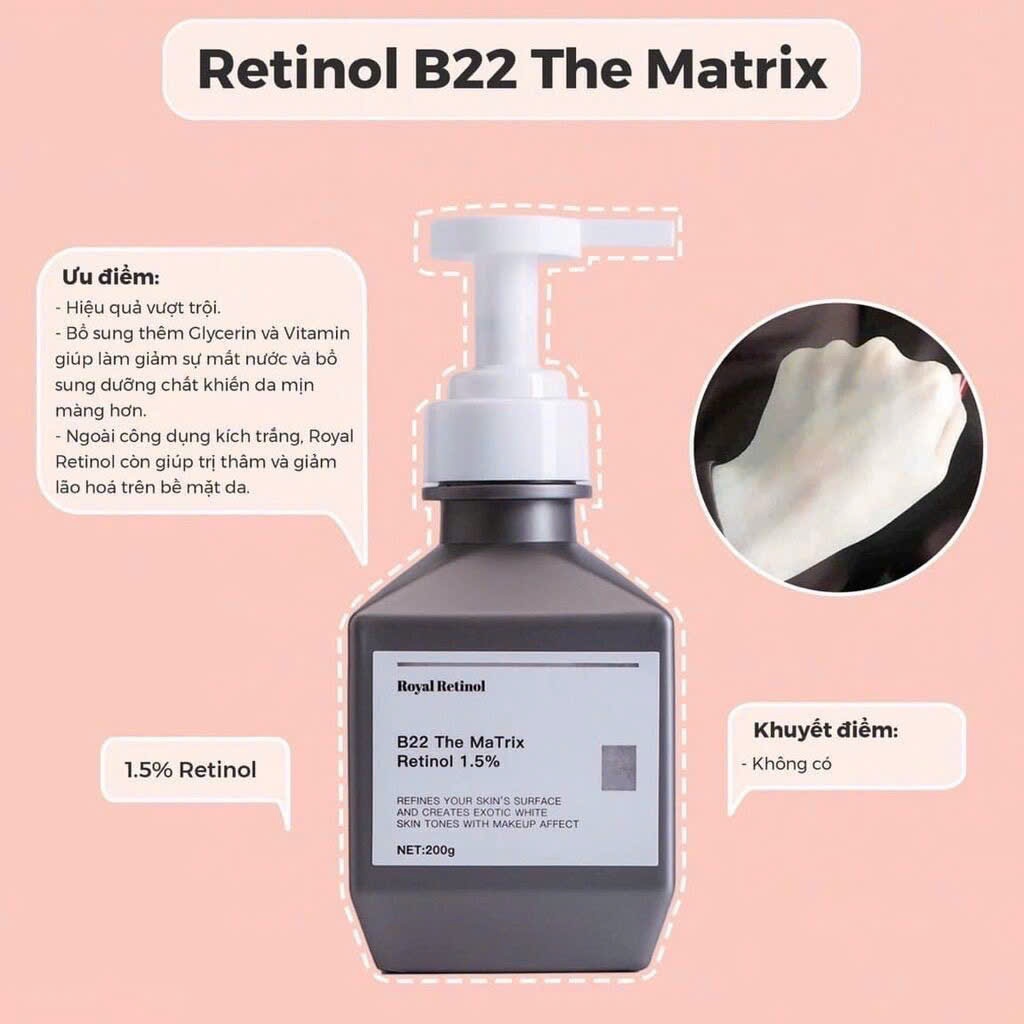 Kem hỗ trợ ủ kích trắng da body Royal Retinol B22 The Matrix