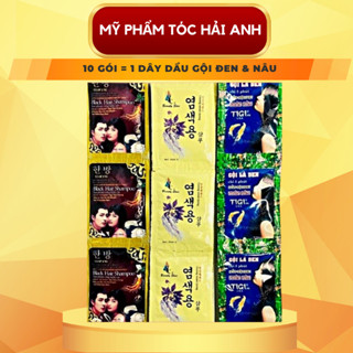 Dầu gội đen tóc 10 GÓI - Phủ bạc tại nhà đen tóc Gội là đen tigi, nhân sâm Hàn Quốc
