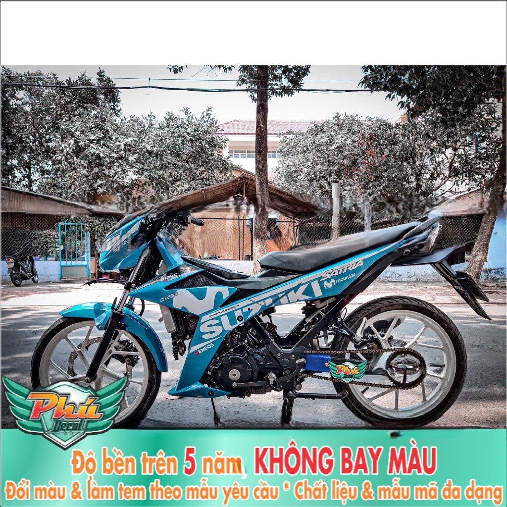 Tem Rời Satria Movistar Trắng xanh (K)