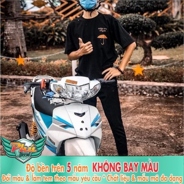 Tem rời Sirius Trắng Xanh Racing mới