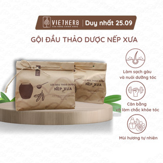 Gội đầu thảo dược Nếp Xưa VIETHERB 20gr túi lọc, làm sạch gàu và dưỡng tóc, hương thảo dược