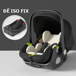 Nôi xách tay trẻ em kiêm ghế ô tô NGẢ LƯNG 2 tư thế NGỒI và NẰM 95 độ đến 165 độ cho bé ngủ có đế công nghệ ISOFIX