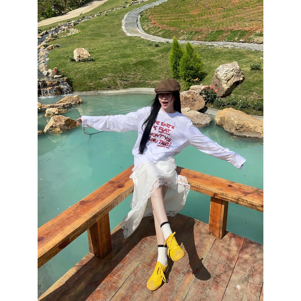 Chân váy dài phối viền ren ba tầng lệch tà cách điệu cho nữ,Chân váy đi biển, đi chơi đủ size từ 40-70kg - Mã CV02 | BigBuy360 - bigbuy360.vn