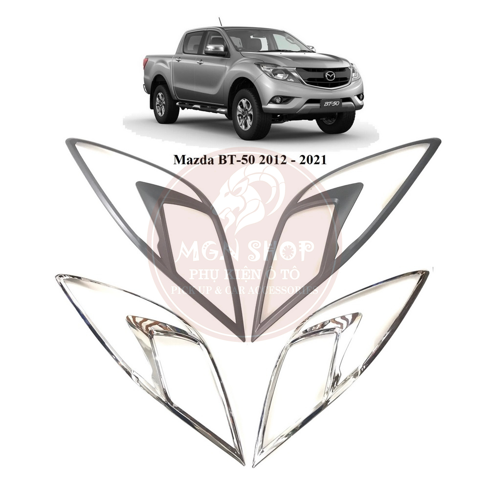 [Ốp đèn pha] [Mazda BT-50] [màu đen / màu bạc]