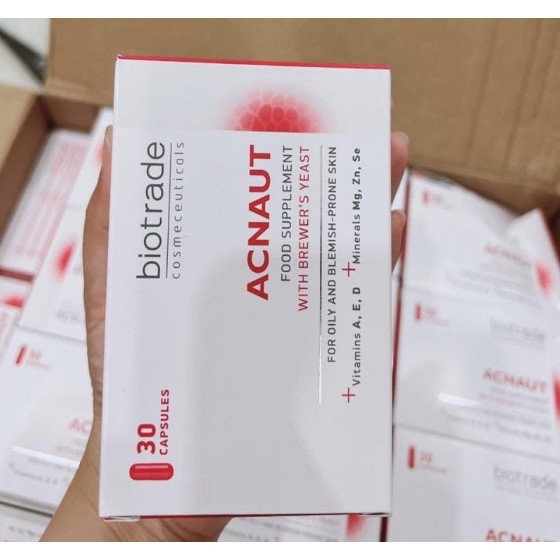 Viên Uống Giảm Mụn Biotrade Acnaut Food Supplement Kiềm Giảm Dầu Hộp 30V