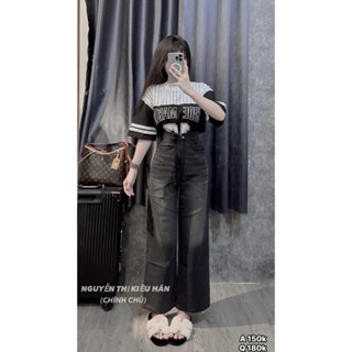 Baggy Jeans Ống Suông Xám Wash M