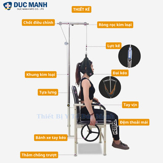 Ghế kéo giãn cột sống cổ, ghế kéo giãn hỗ trợ thoái hóa đốt sống cổ
