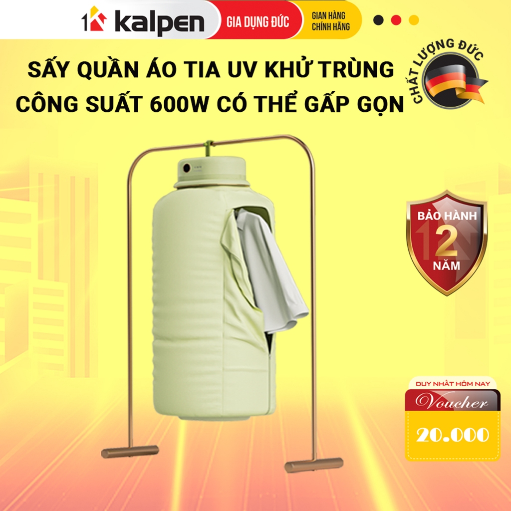 Máy Sấy Quần Áo Khử Trùng Treo Tường Sấy 3D-600W Gấp Gọn CD68 Chính Hãng KALPEN-GIA DỤNG ĐỨC