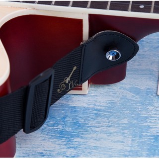 Dây đeo đàn ukulele guitar cao cấp màu đen tặng chốt đeo