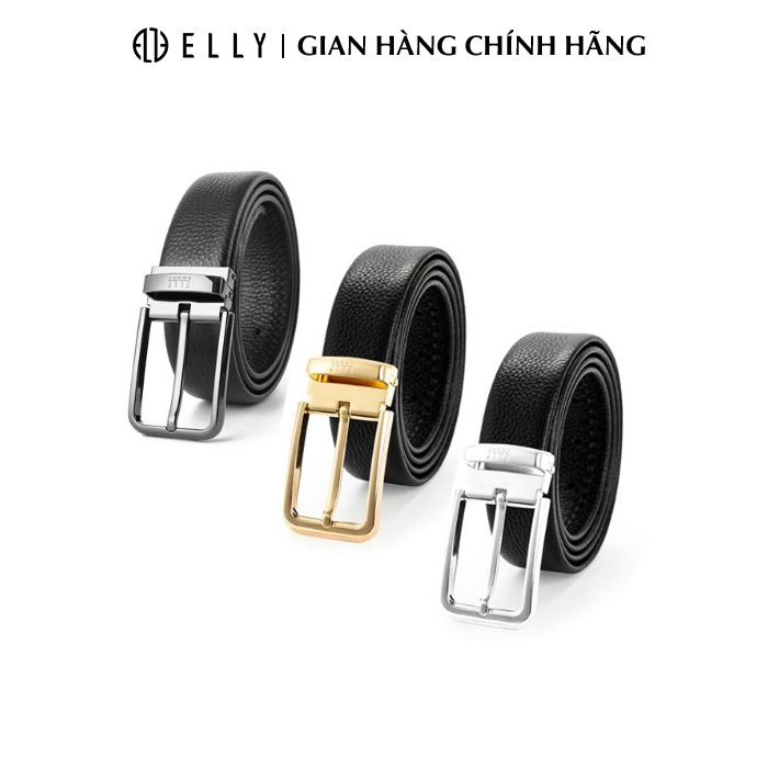 Dây lưng nam da thật ELLY HOMME – EDM6 Bạc Xám