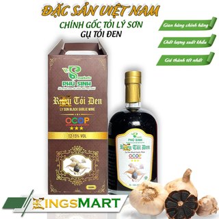 Rựu tỏi đen - Thương hiệu Phú Sinh - Đặc sản Lý Sơn - Chai 500ml (12% VOL) - Kingsmart