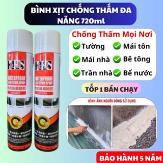 Bình xịt sơn chống thấm dột 720ml, Chống nước, Chống dột mái nhà, Tường, Ống nước cao cấp Nhật Bản.