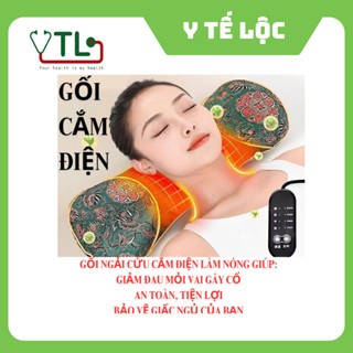 Gối Ngải Cứu Cắm Điện Làm Nóng Cổ Giúp Giảm Đau Vai Gáy Cổ Gối Kê Cổ Thảo Dược Hương Thơm Thảo Mộc