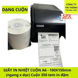 Cuộn tem nhiệt a6 - giấy in nhiệt 100x150 mm - tem đơn hàng