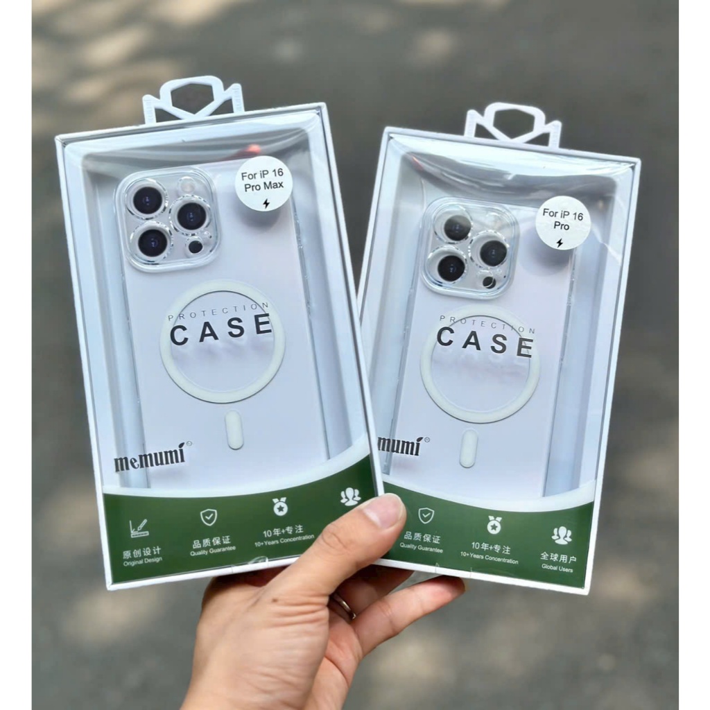 Ốp lưng Memumi trong cứng hỗ trợ sạc cho iPhone 17 Pro Max/ 17 Pro/ 16 Pro/16 Pro max/16/16 plus bảo