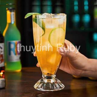 Ly thủy tinh uống sinh tố có chân 340ml, ly kem, ly soda