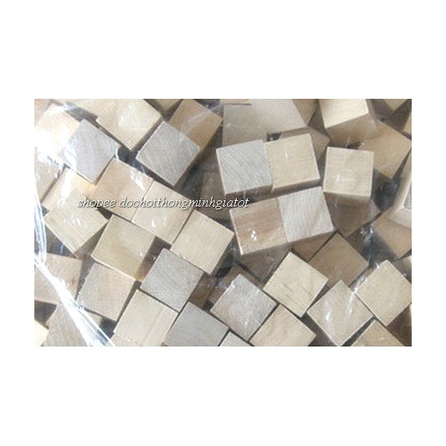 bộ 100 khối gỗ mộc 2.5cm