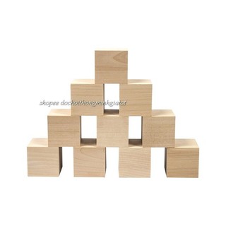 bộ 100 khối gỗ mộc 2.5cm