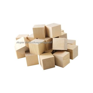 bộ 100 khối gỗ mộc 2.5cm