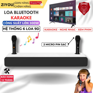 Loa Bluetooth Hát Karaoke Ziyou Marshelly H5K Kèm 2 Mic Công Suất Lớn Âm Thanh Vòm 9D Sống Động