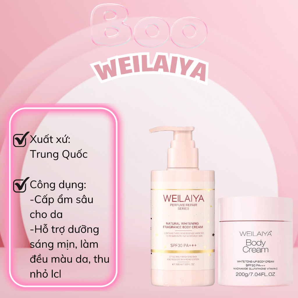 Kem Body Weilaiya Kích Trắng Nâng Tông Da weilaiya