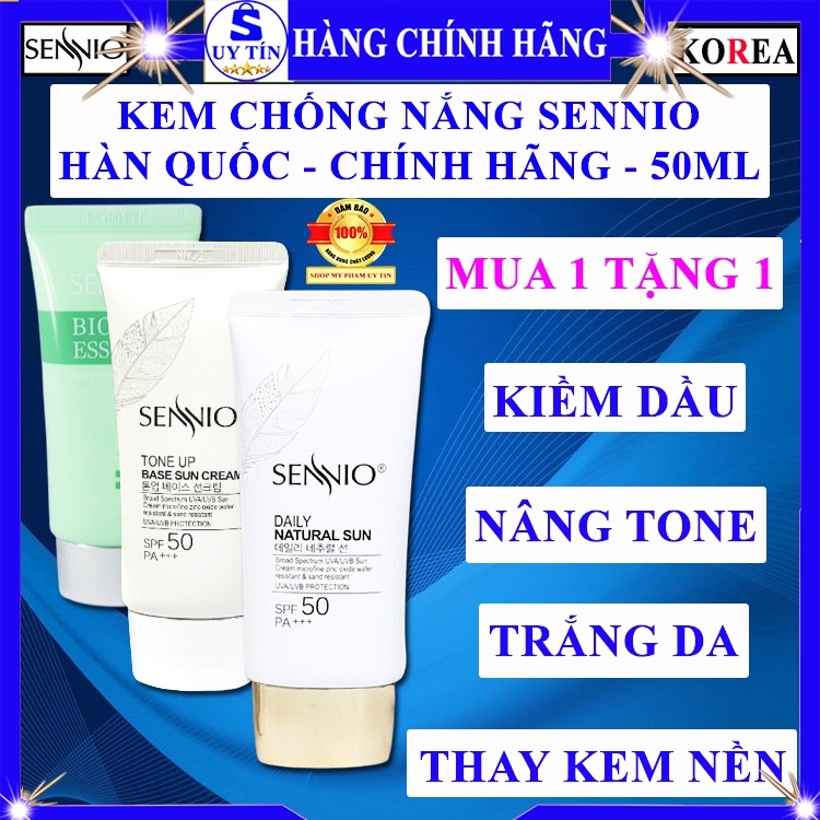 Kem chống nắng sennio chính hãng nắp vàng kem chống nắng sennio hàn quốc màu xanh lá cây kcn sennio